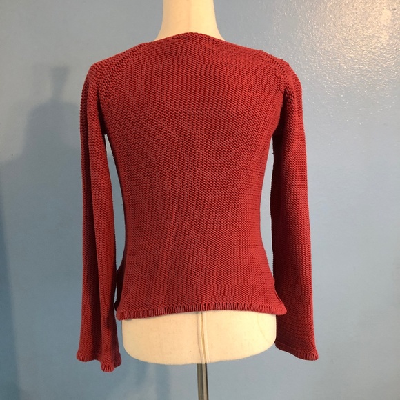 Orange / Peach Sweater - Stunning Neckline - Side Slits - Size Small - Old Navy - Picture 2 of 4